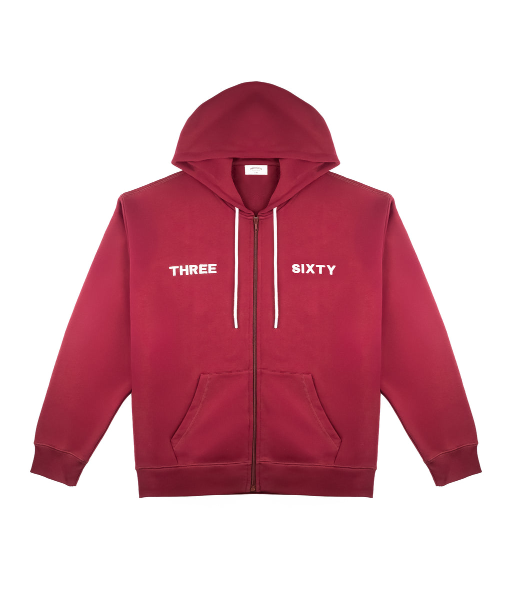 Bordeaux Zip-Up Hoodie