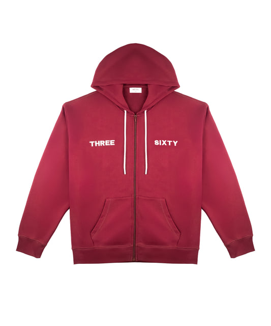 Bordeaux Zip-Up Hoodie