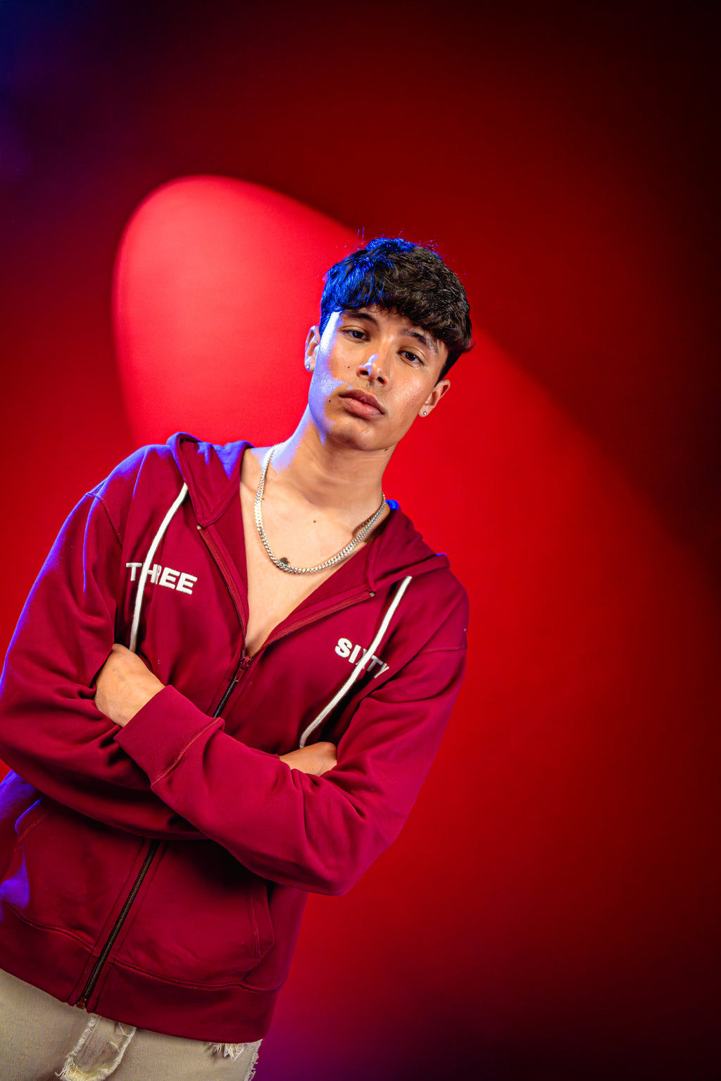 Bordeaux Zip-Up Hoodie