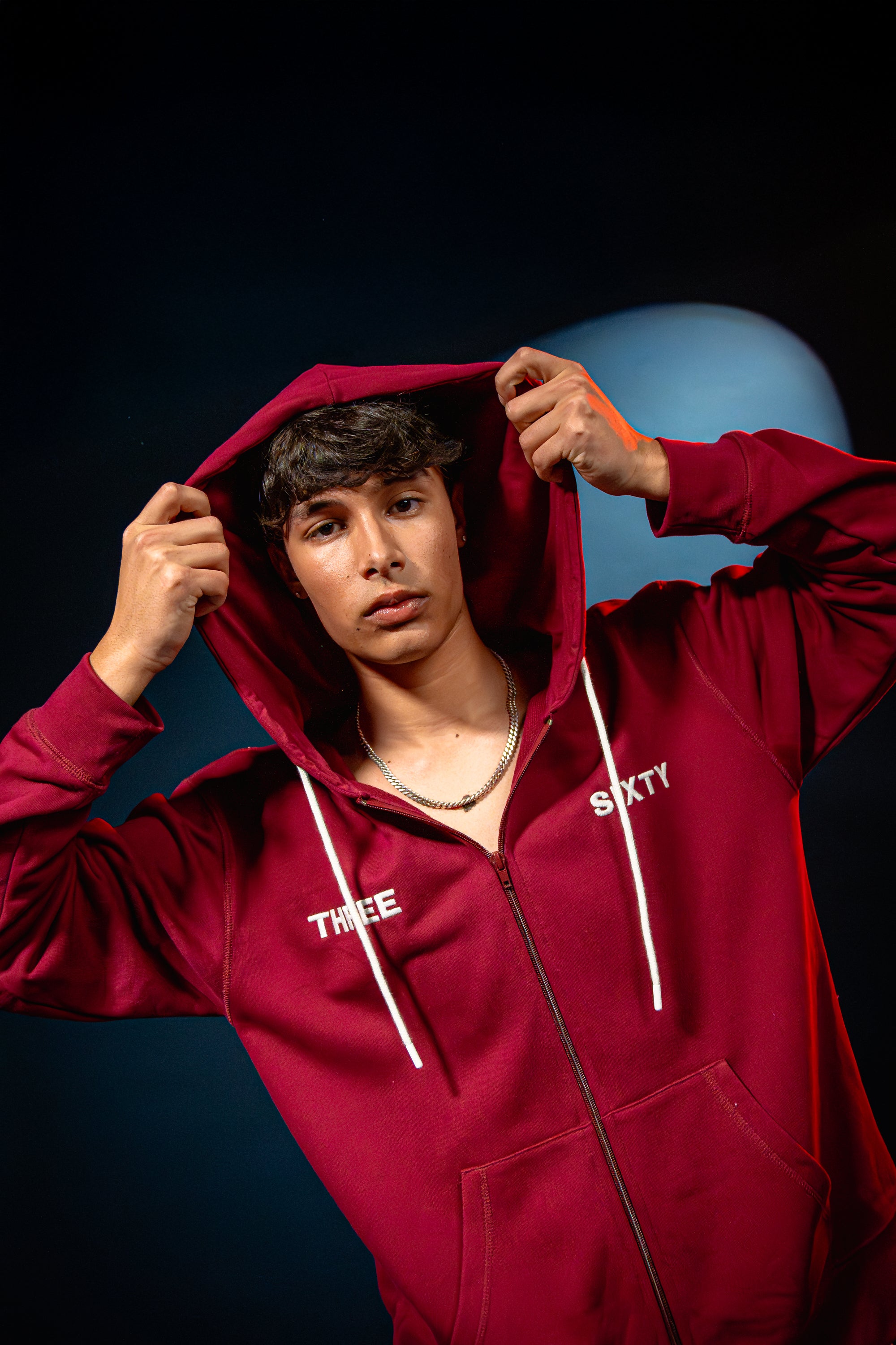 Bordeaux Zip-Up Hoodie