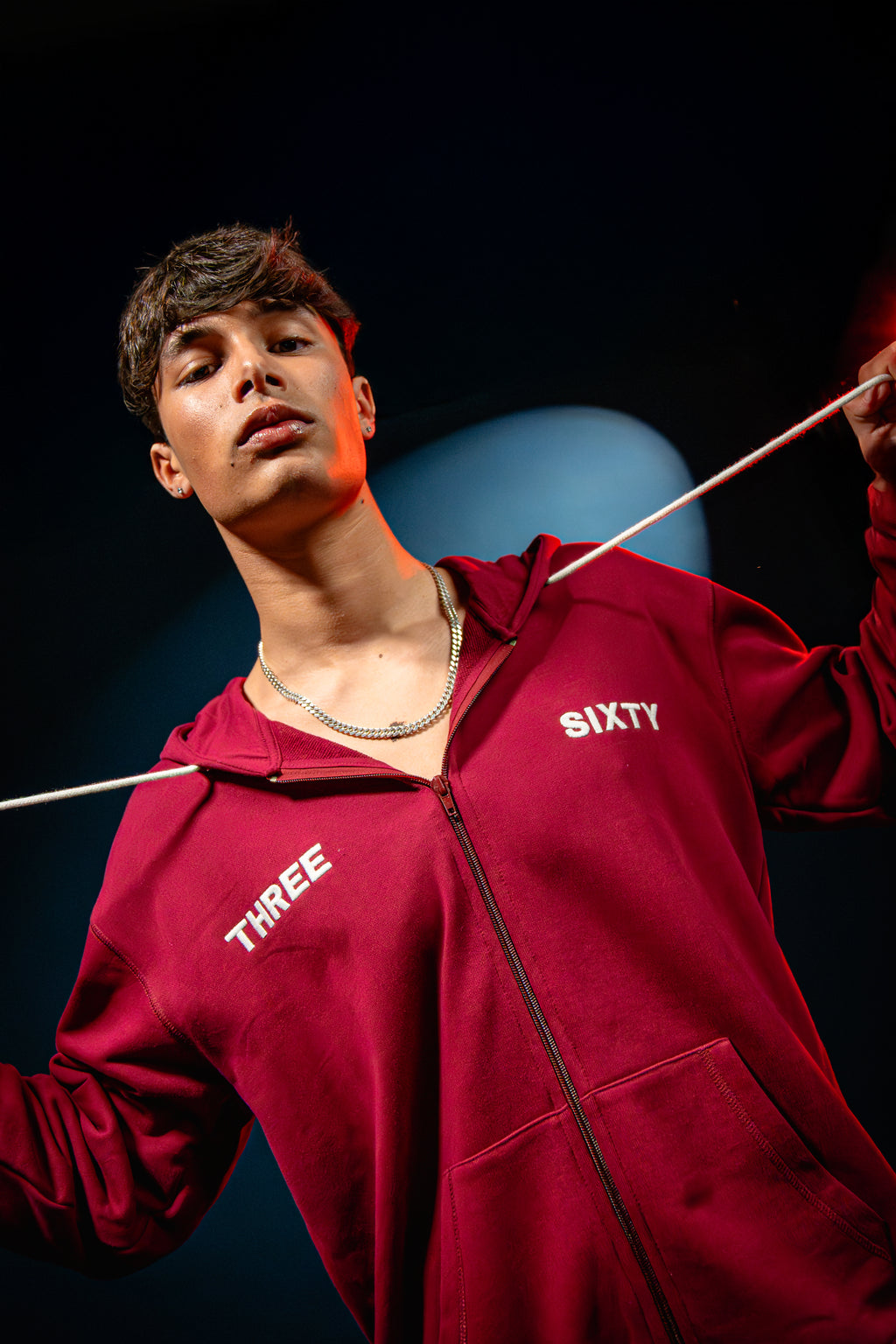 Bordeaux Zip-Up Hoodie