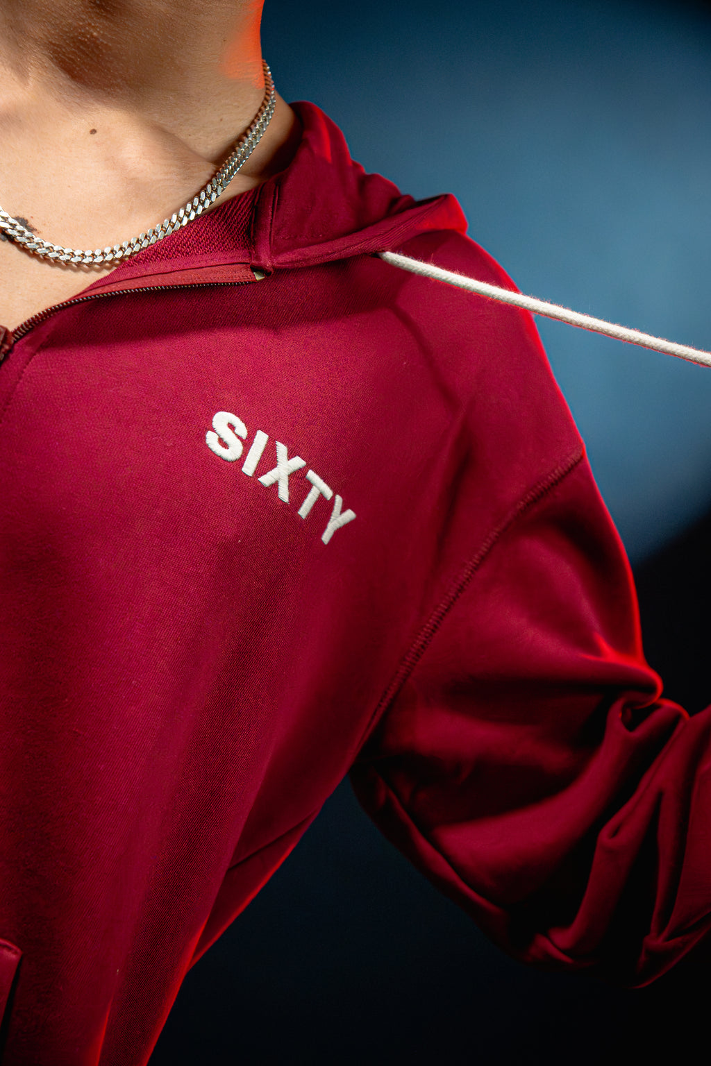 Bordeaux Zip-Up Hoodie