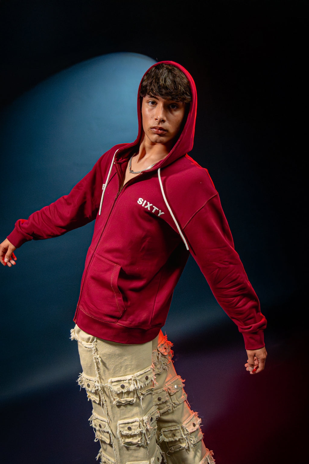 Bordeaux Zip-Up Hoodie