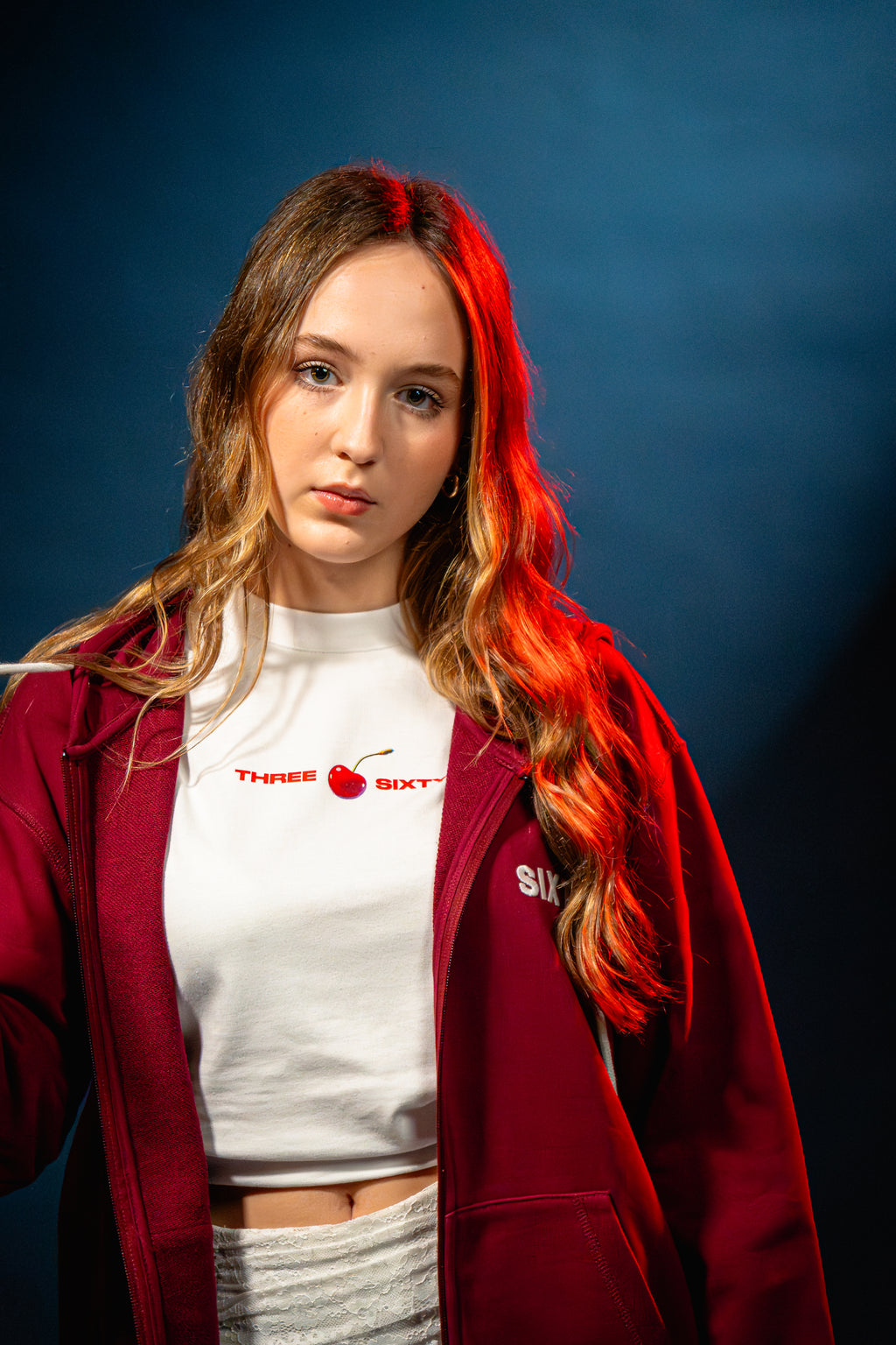 Bordeaux Zip-Up Hoodie