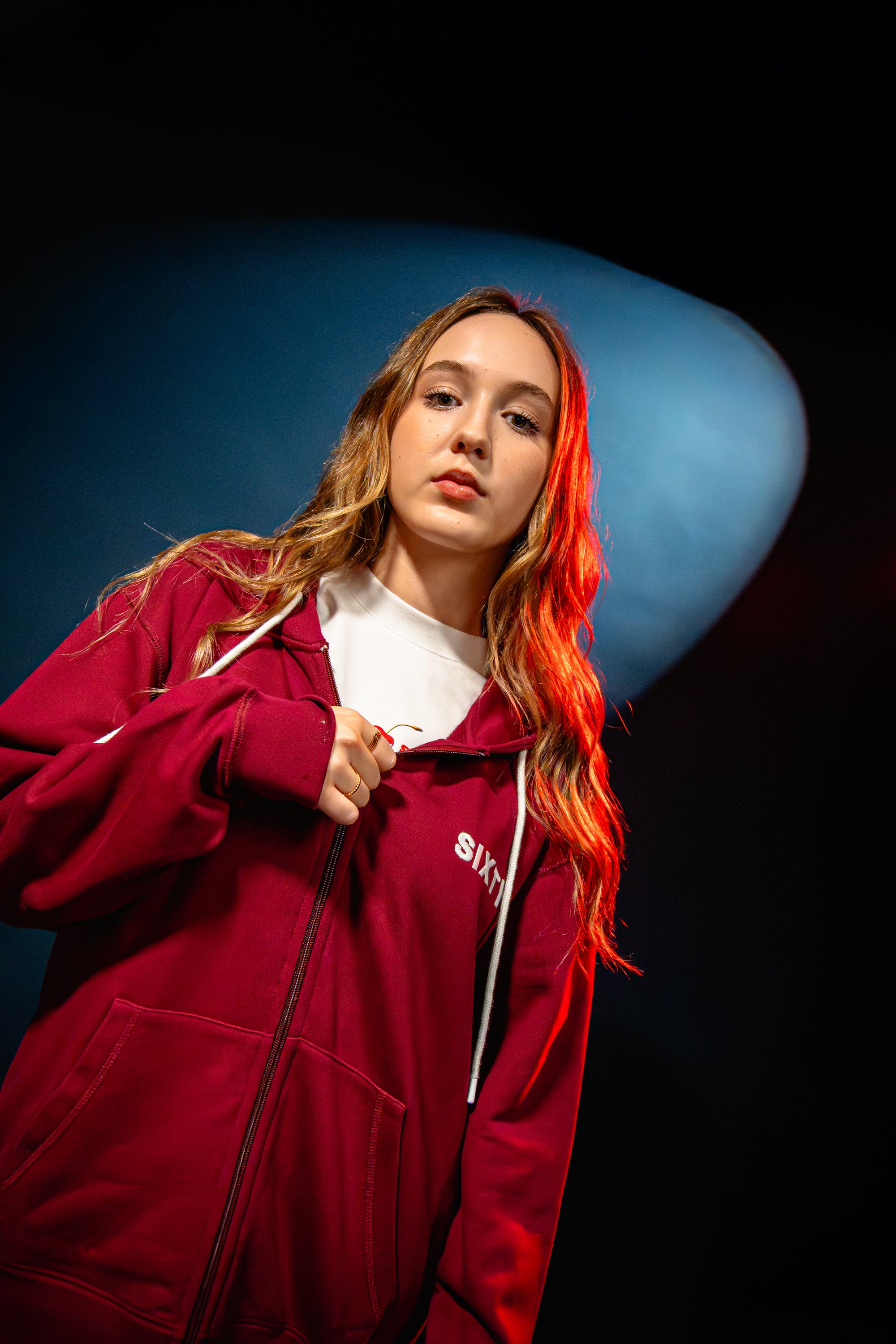 Bordeaux Zip-Up Hoodie